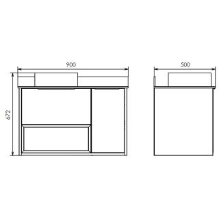 Тумба с раковиной Comforty Джанкой 00-00013694 90 см Антрацит